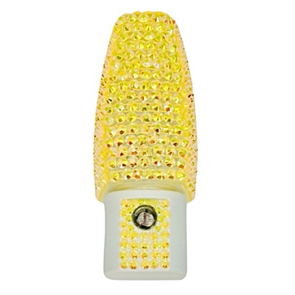 LED Rhinestone Color Automatic Light Sensing Sparkle Nightlight Warm Yellow